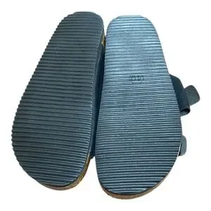 Black Two-Strap Comfort Sandals Size 7